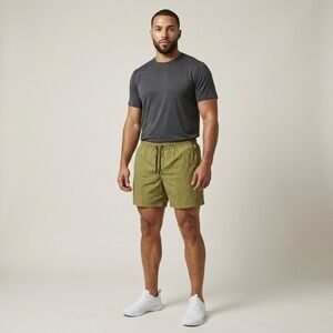 Everlane ReNew Swim Short Mens XL Olive Green Recycled Nylon 7 Inch Inseam